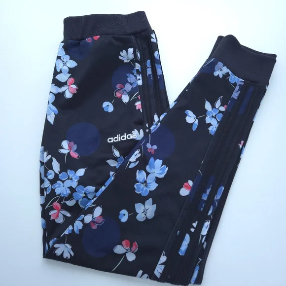 Adidas Girls Floral Printed Tricot Joggers size M (10/12) - Picture 2 of 16